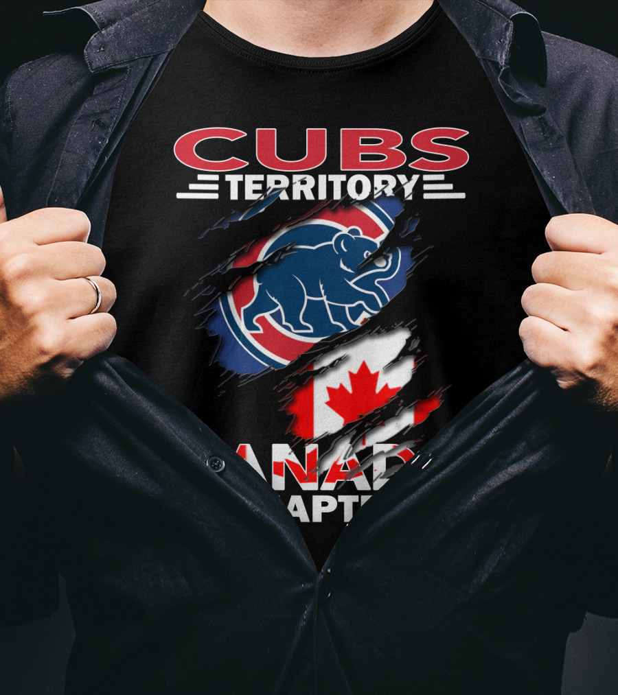Cubs Territory Canada Chapter Toronto Blue Bear Maple Leaf Emblem T-Shirt