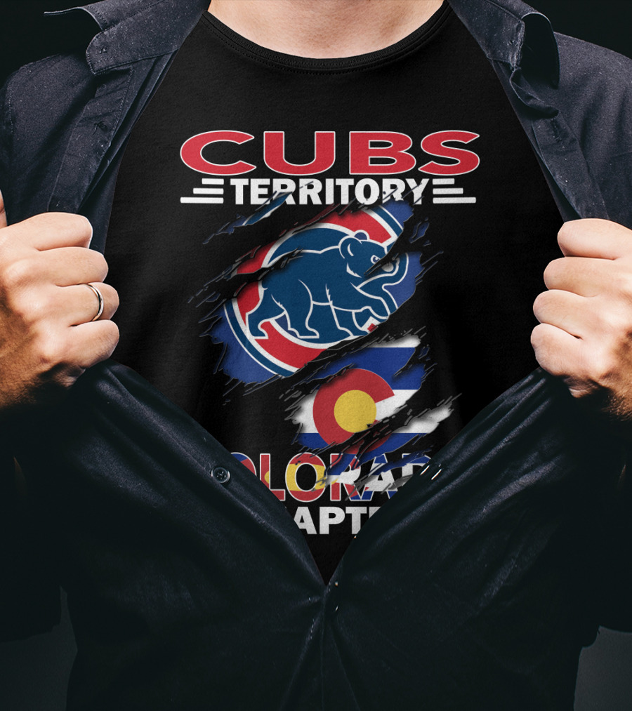 Cubs Territory Colorado Chapter Logo With Bear And Colorado Flag Elements T-Shirt
