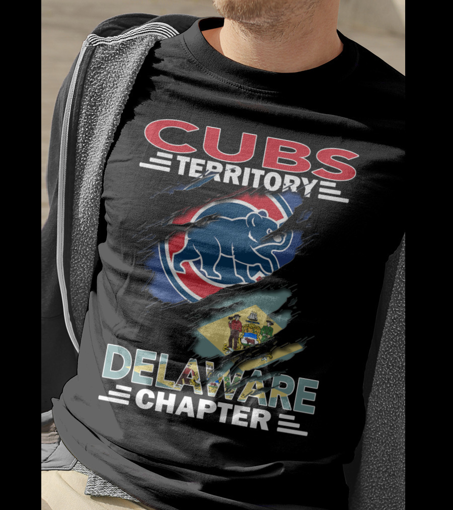 Cubs Territory Delaware Chapter Flag Design Rip Style Iconic T-Shirt