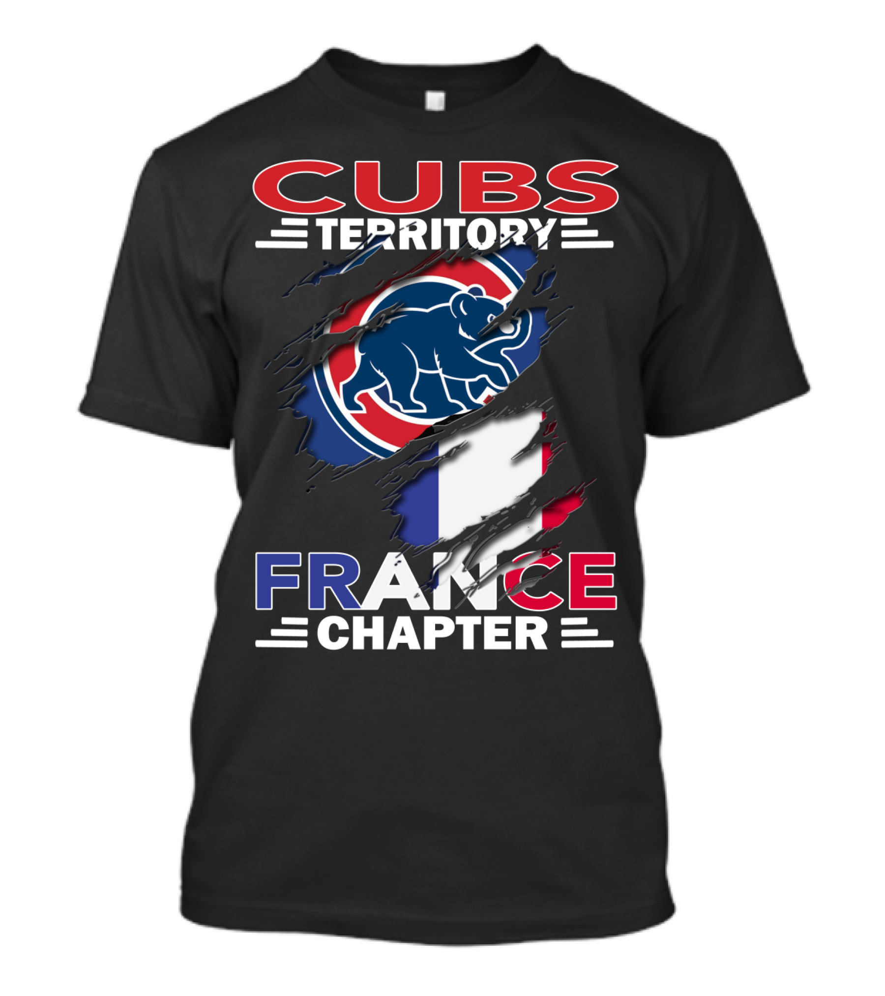 Cubs Territory France Chapter Logo With French Flag And Cubs Emblem T-Shirt
