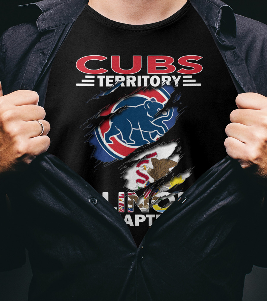 Cubs Territory Illinois Chapter With Bear And State Flag Elements T-Shirt