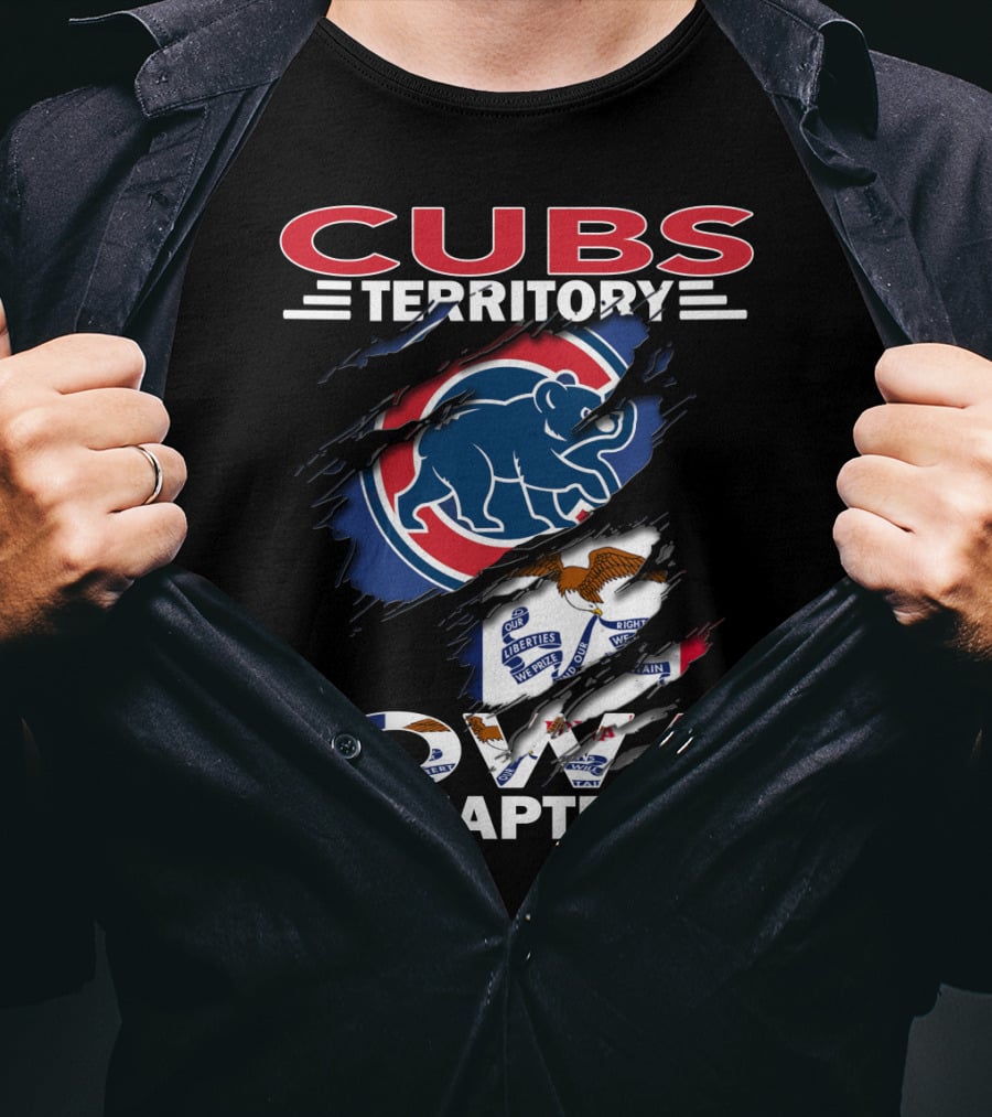 Cubs Territory Iowa Chapter Chicago Cubs Logo Illinois Flag T-Shirt