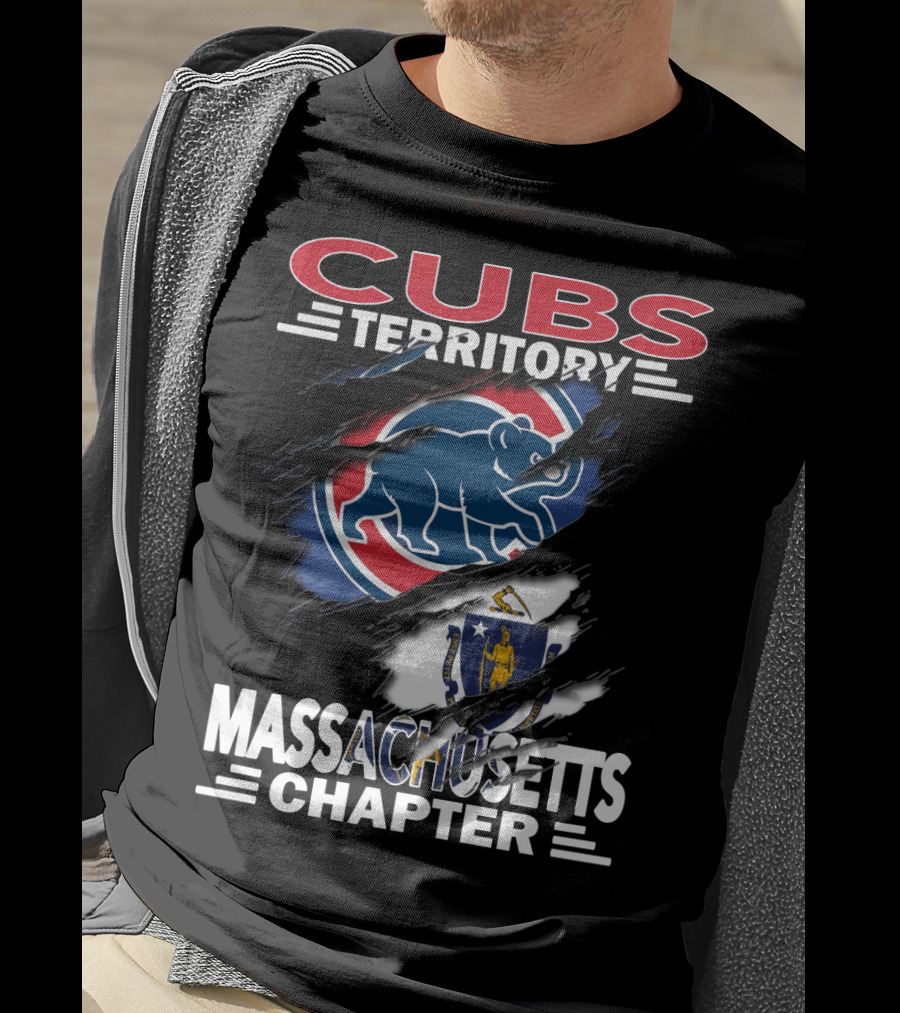 Cubs Territory Massachusetts Chapter Flag And Bear T-Shirt