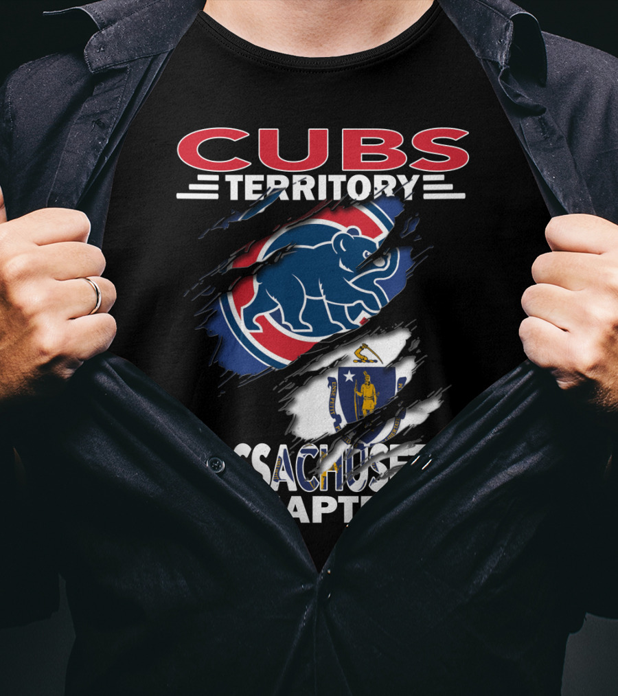 Cubs Territory Massachusetts Chapter Flag And Bear T-Shirt