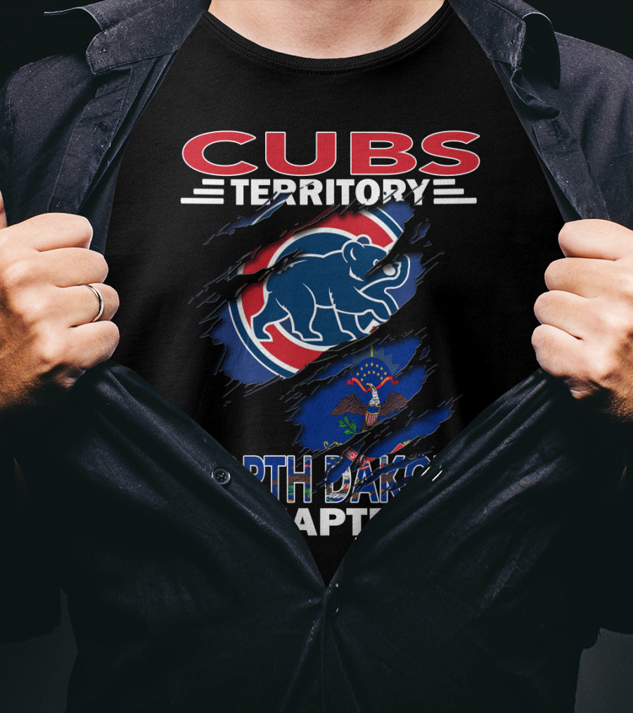Cubs Territory North Dakota Chapter Logo With Bear And State Flag Elements T-Shirt