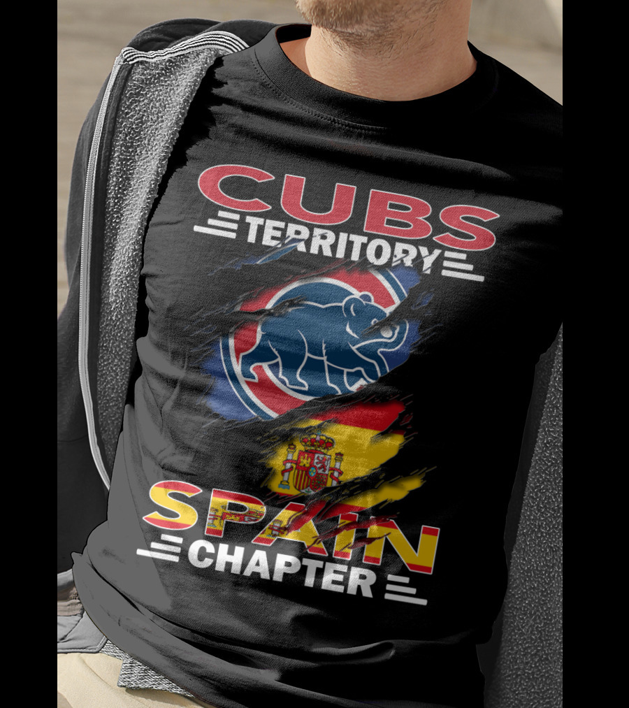 Cubs Territory Spain Chapter Blue Bear Logo Spanish Flag T-Shirt