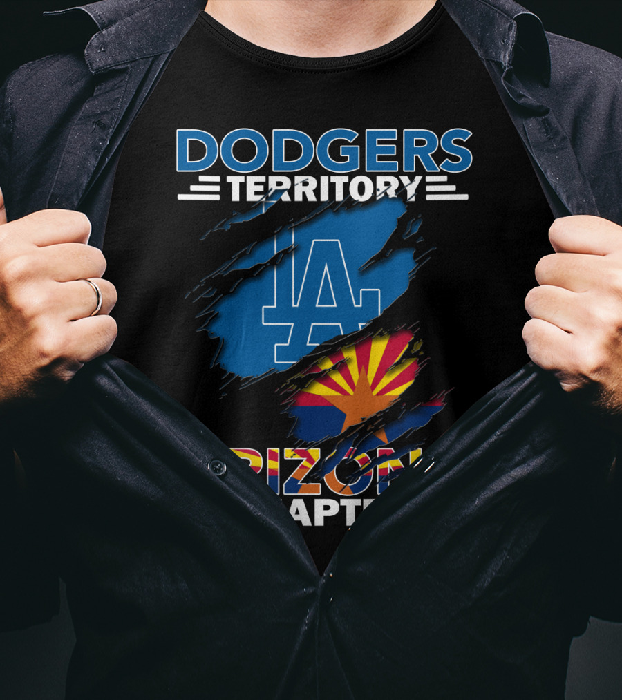 Dodgers Territory Arizona Chapter LA Logo And Arizona Flag T-Shirt