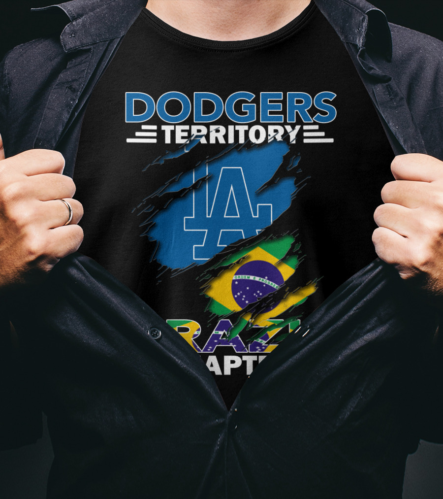 Dodgers Territory La Brazil Chapter Flag Fan T-Shirt