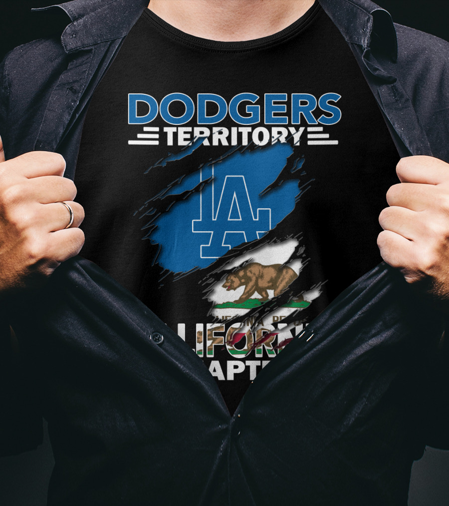 Dodgers Territory California Chapter LA Bear Flag T-Shirt
