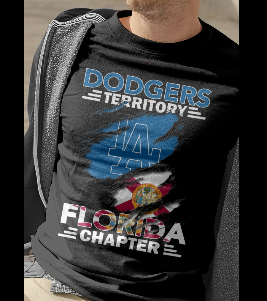 Dodgers Territory Florida Chapter LA Logo And Florida Flag T-Shirt