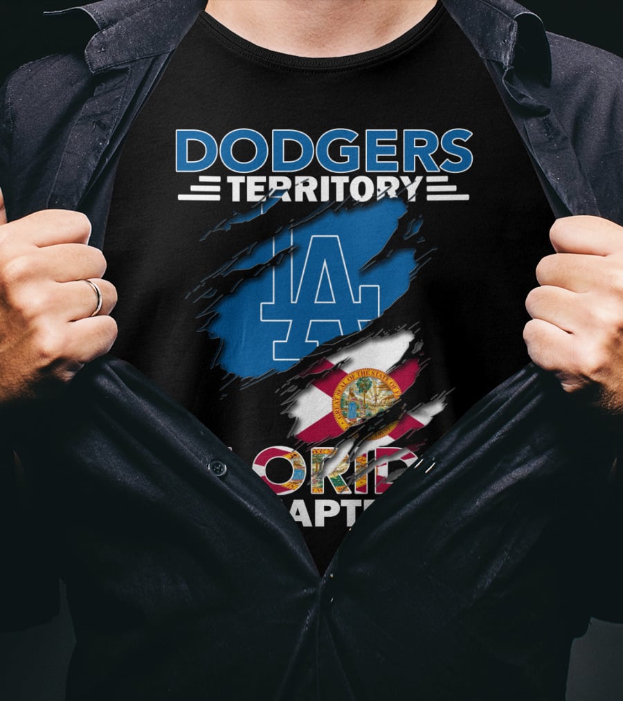 Dodgers Territory Florida Chapter LA Logo And Florida Flag T-Shirt