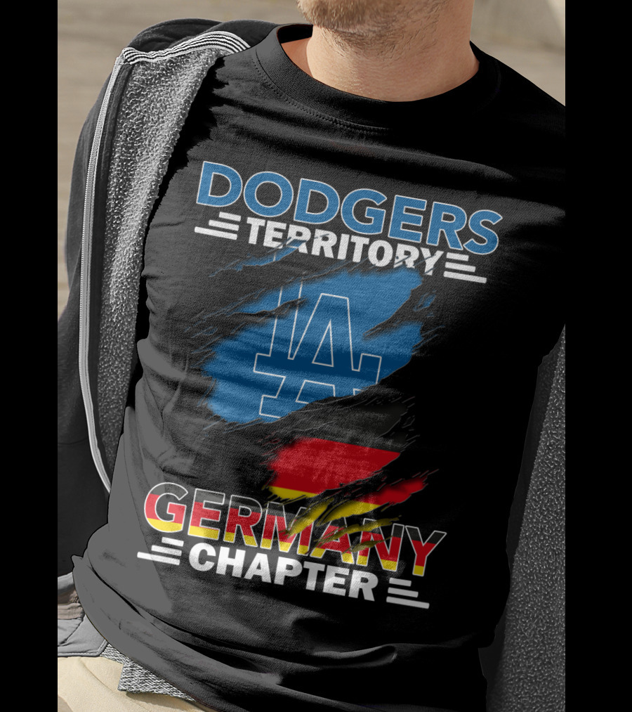 Dodgers Territory Germany Chapter LA Logo And German Flag T-Shirt