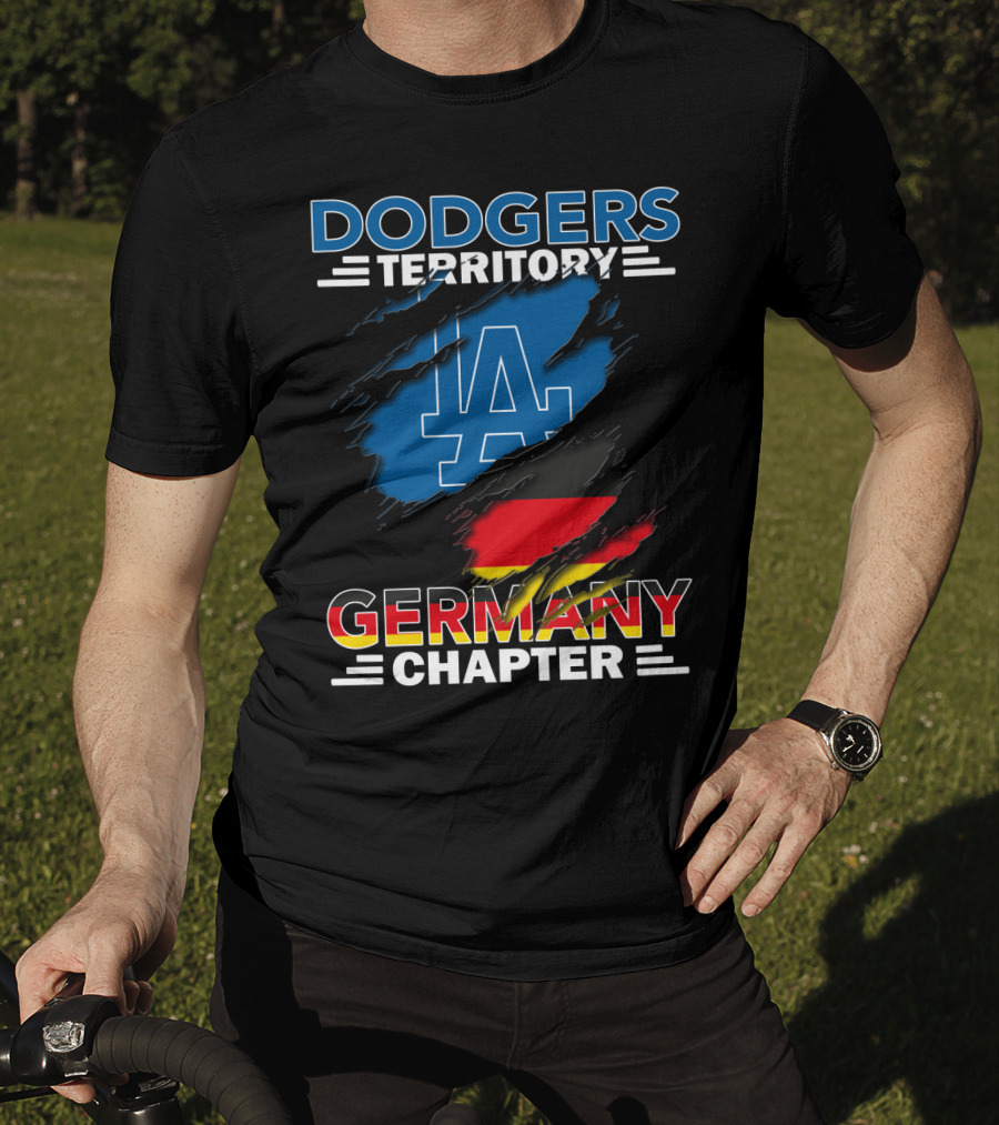 Dodgers Territory Germany Chapter LA Logo And German Flag T-Shirt