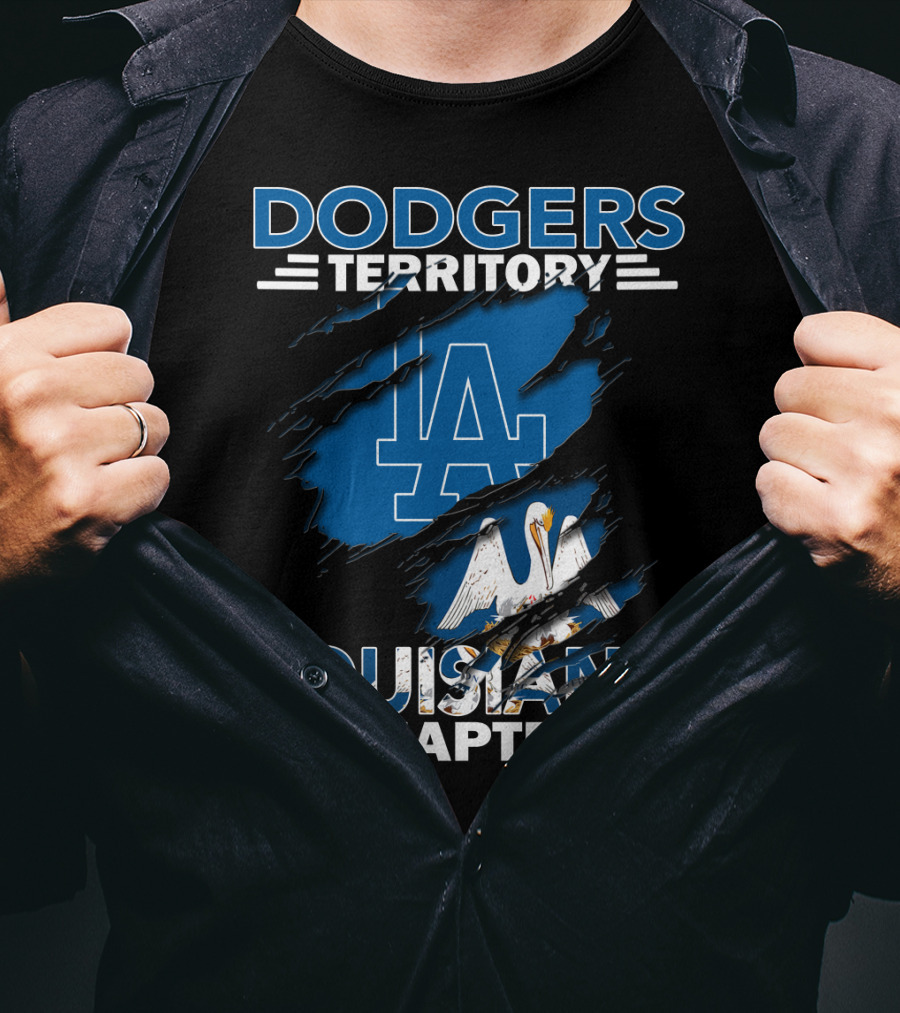 Dodgers Territory LA Logo Louisiana Chapter Pelican T-Shirt