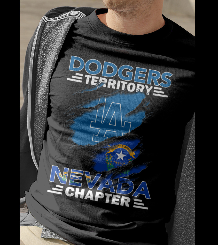 Dodgers Territory La Logo Nevada Flag Nevada Chapter T-Shirt