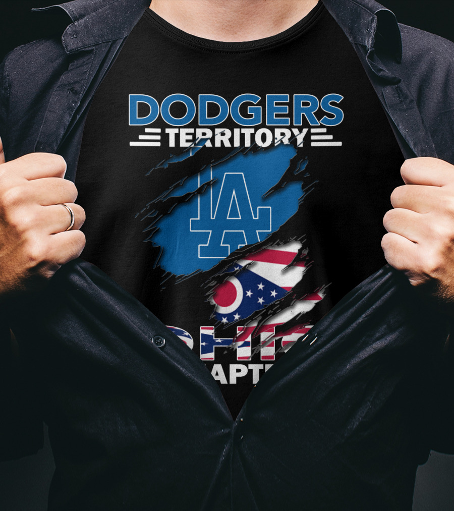 Dodgers Territory Ohio Chapter LA Ohio Flag T-Shirt