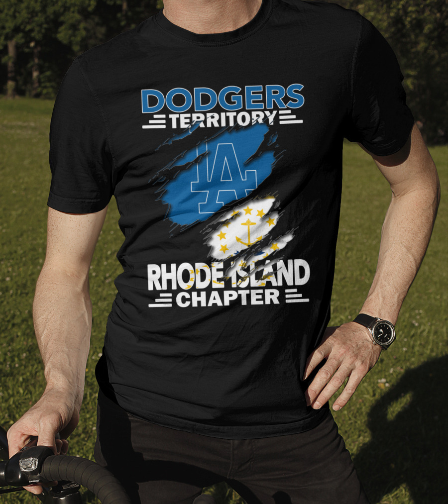 Dodgers Territory Rhode Island Chapter LA Logo Anchored T-Shirt