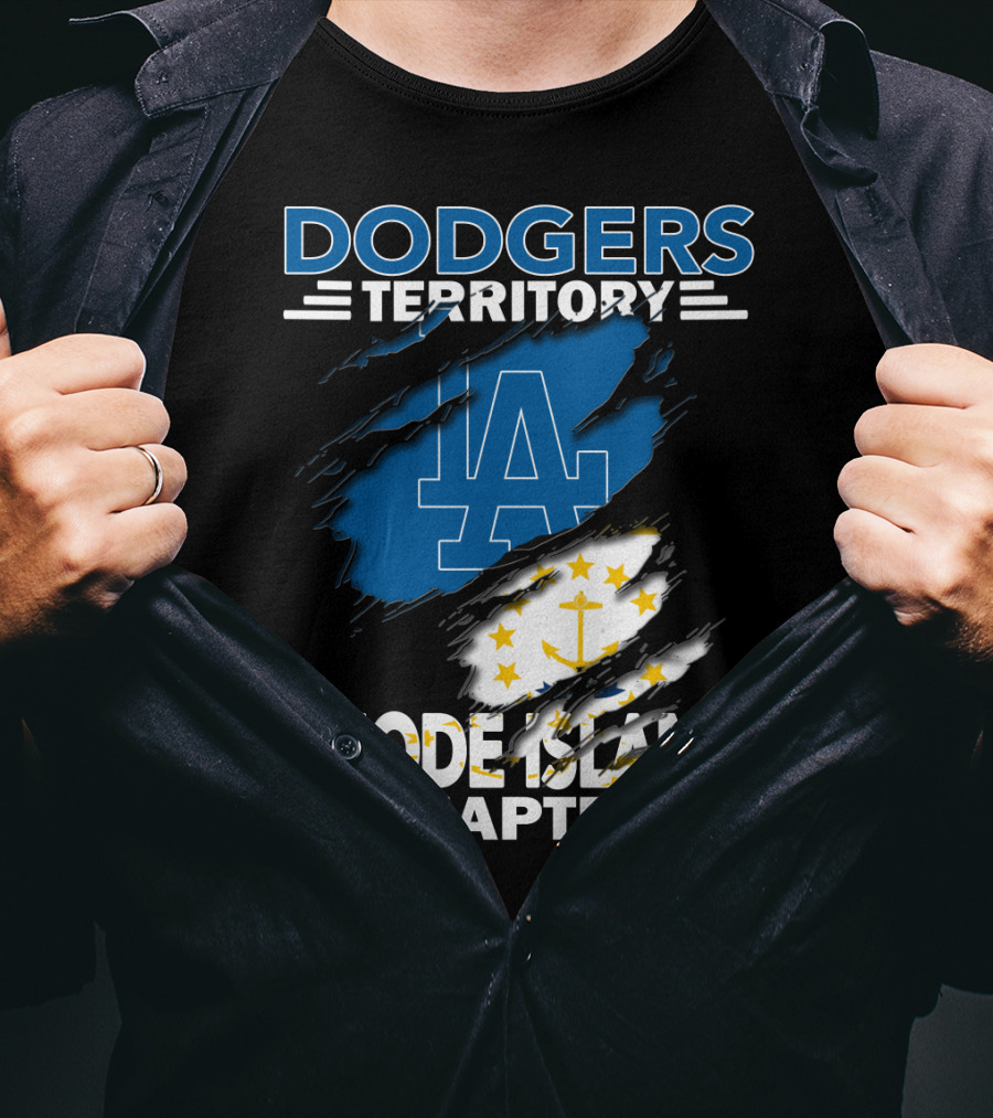 Dodgers Territory Rhode Island Chapter LA Logo Anchored T-Shirt