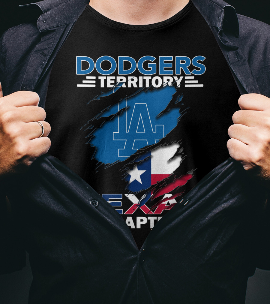 Dodgers Territory Texas Chapter LA Logo Texas Flag T-Shirt
