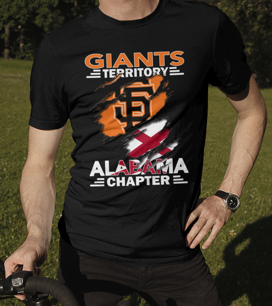 Giants Territory Alabama Chapter Sf Logo And Alabama Flag T-Shirt
