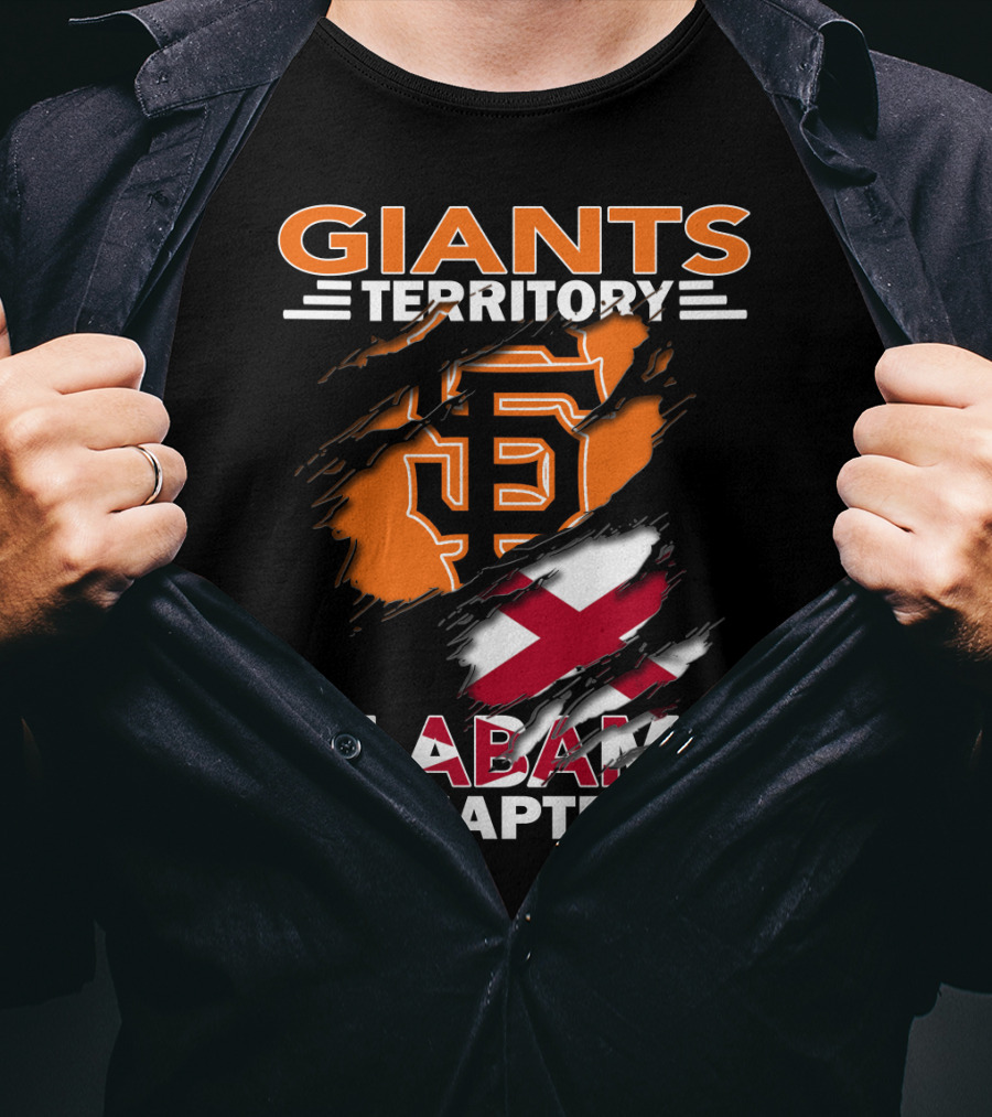 Giants Territory Alabama Chapter Sf Logo And Alabama Flag T-Shirt