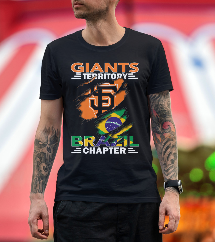 Giants Territory Brazil Chapter San Francisco Giants Logo Brazilian Flag T-Shirt