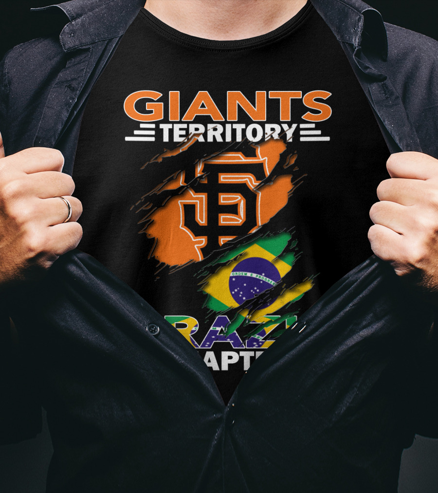 Giants Territory Brazil Chapter San Francisco Giants Logo Brazilian Flag T-Shirt
