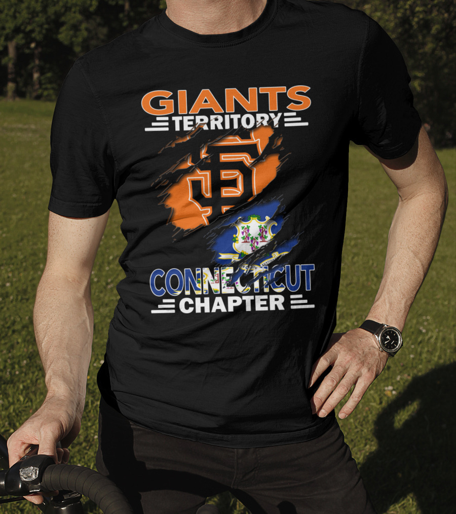Giants Territory Connecticut Chapter San Francisco Giants Logo With Connecticut State Flag T-Shirt