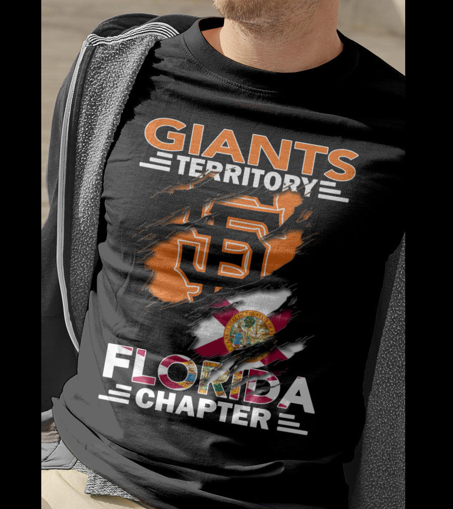 Giants Territory Florida Chapter Sf Logo And Florida Flag Fusion T-Shirt