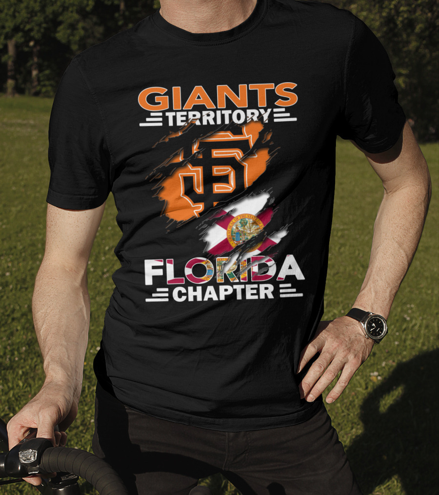 Giants Territory Florida Chapter Sf Logo And Florida Flag Fusion T-Shirt