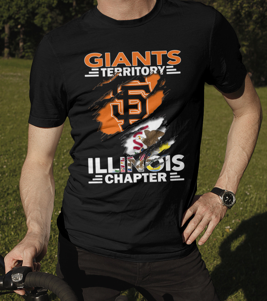 Giants Territory Illinois Chapter Sf Logo Illinois Flag T-Shirt