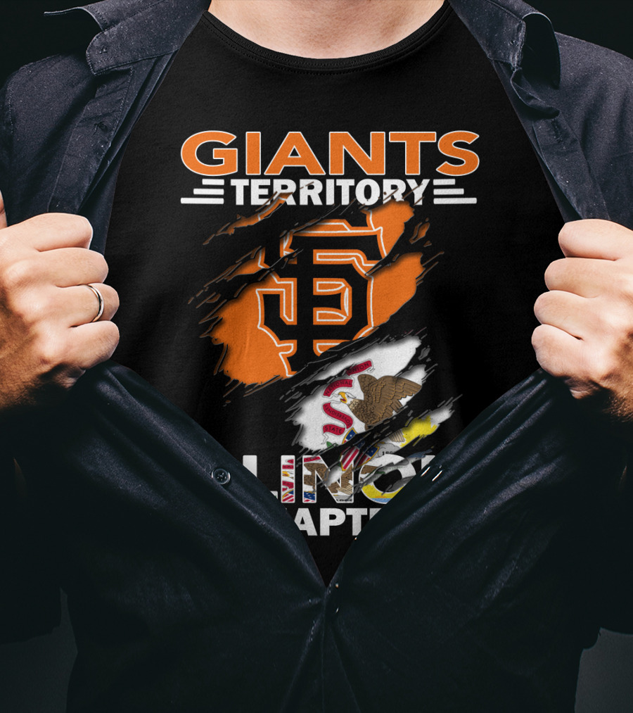 Giants Territory Illinois Chapter Sf Logo Illinois Flag T-Shirt