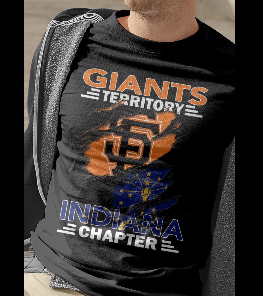 Giants Territory Indiana Chapter Sf Logo And Indiana Flag T-Shirt