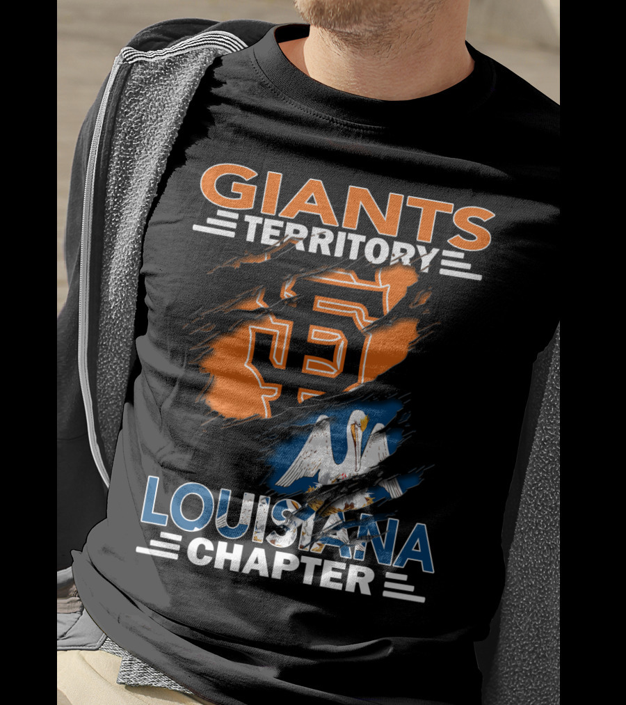 Giants Territory Sf Logo Louisiana Chapter Pelican T-Shirt