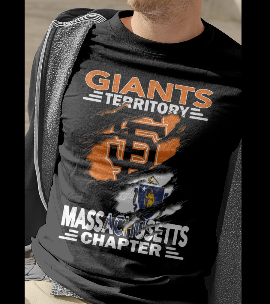 Giants Territory Massachusetts Chapter Sf Logo State Flag T-Shirt