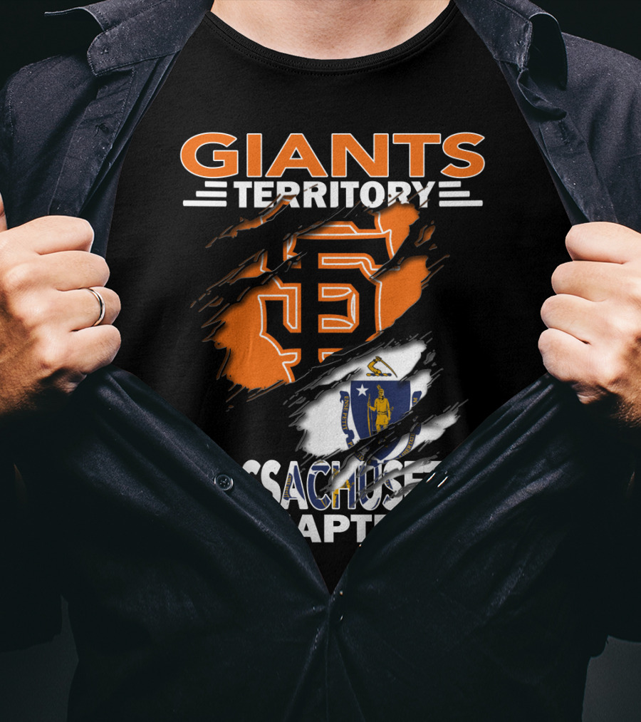 Giants Territory Massachusetts Chapter Sf Logo State Flag T-Shirt