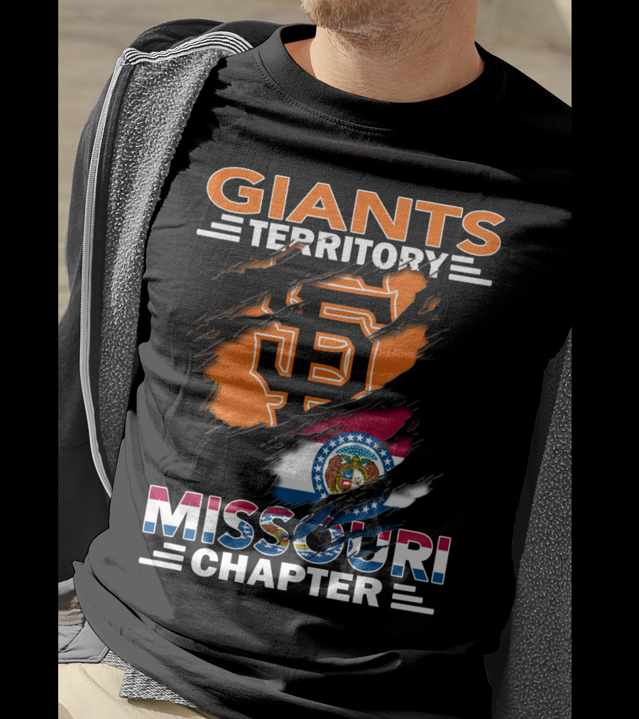 Giants Territory Missouri Chapter Sf Logo American Flag T-Shirt