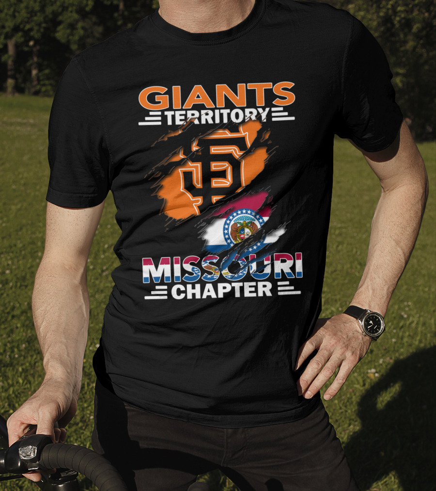 Giants Territory Missouri Chapter Sf Logo American Flag T-Shirt