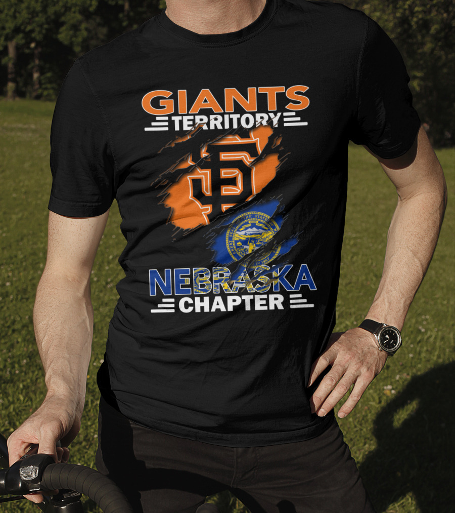 Giants Territory Nebraska Chapter Sf Logo And State Flag T-Shirt