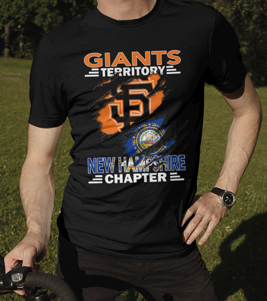 Giants Territory New Hampshire Chapter Sf Logo And State Flag T-Shirt