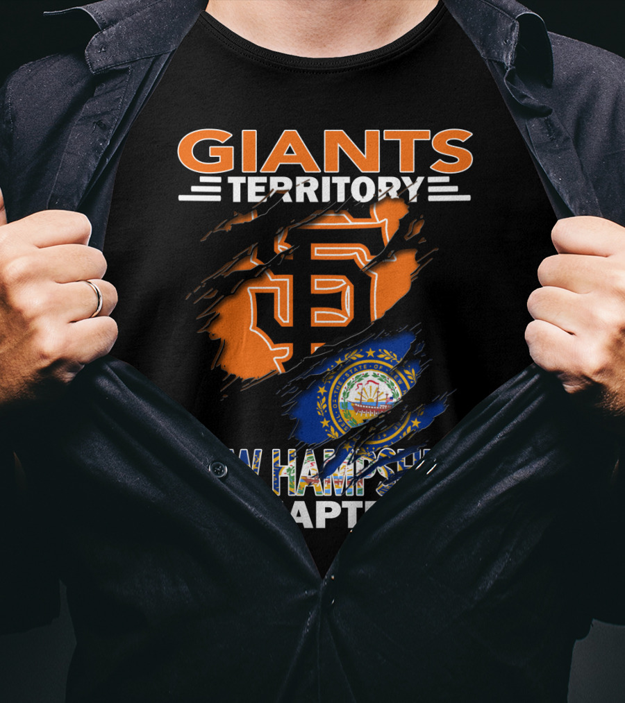 Giants Territory New Hampshire Chapter Sf Logo And State Flag T-Shirt