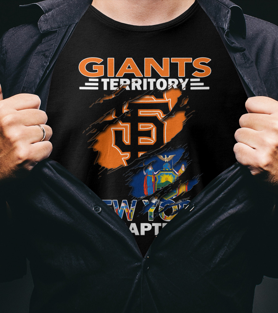 Giants Territory New York Chapter San Francisco Giants Logo And New York State Flag T-Shirt