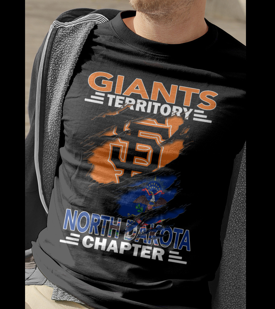 Giants Territory North Dakota Chapter Sf Logo And State Flag T-Shirt