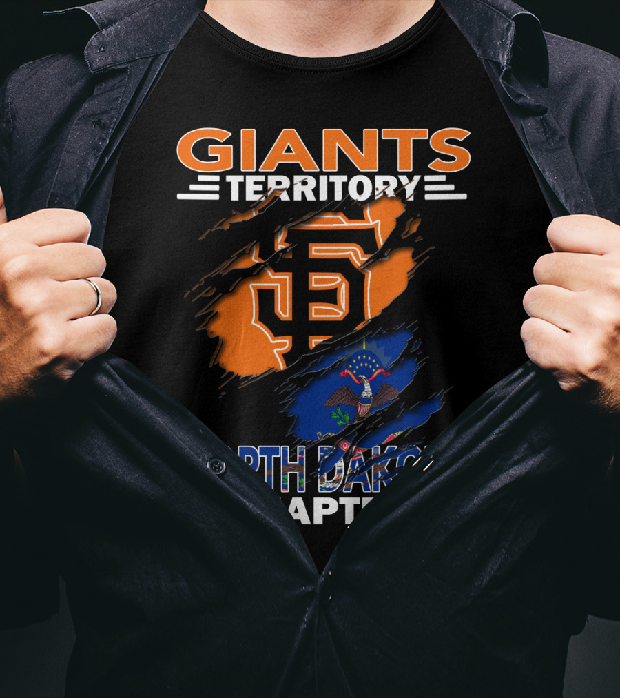Giants Territory North Dakota Chapter Sf Logo And State Flag T-Shirt