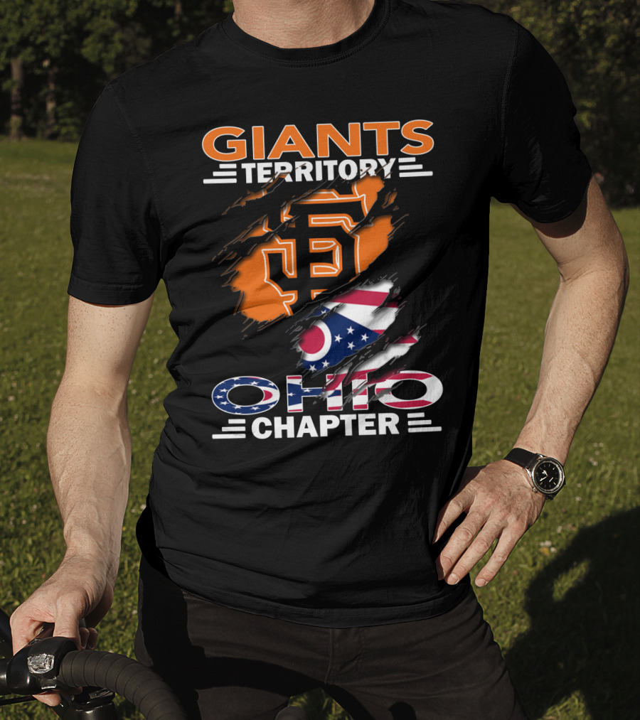 Giants Territory Ohio Chapter San Francisco Giants Logo With Ohio Flag T-Shirt