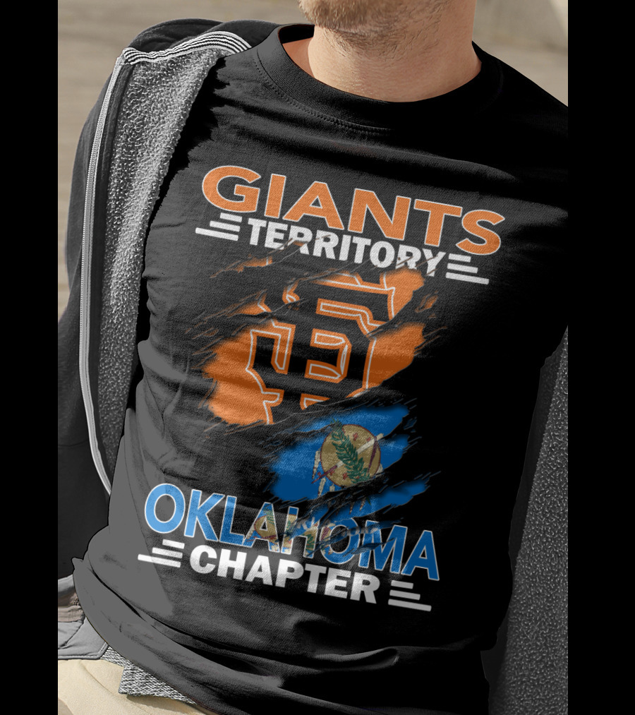 Giants Territory Oklahoma Chapter San Francisco Giants Logo And Oklahoma State Flag T-Shirt