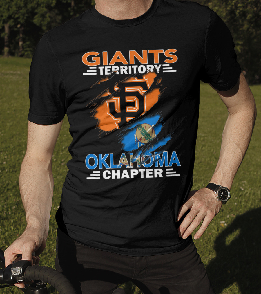 Giants Territory Oklahoma Chapter San Francisco Giants Logo And Oklahoma State Flag T-Shirt