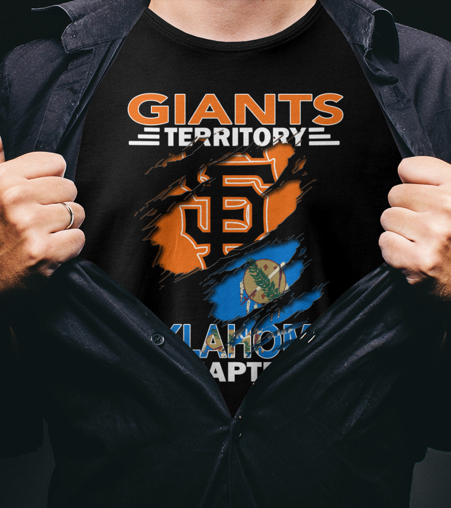 Giants Territory Oklahoma Chapter San Francisco Giants Logo And Oklahoma State Flag T-Shirt