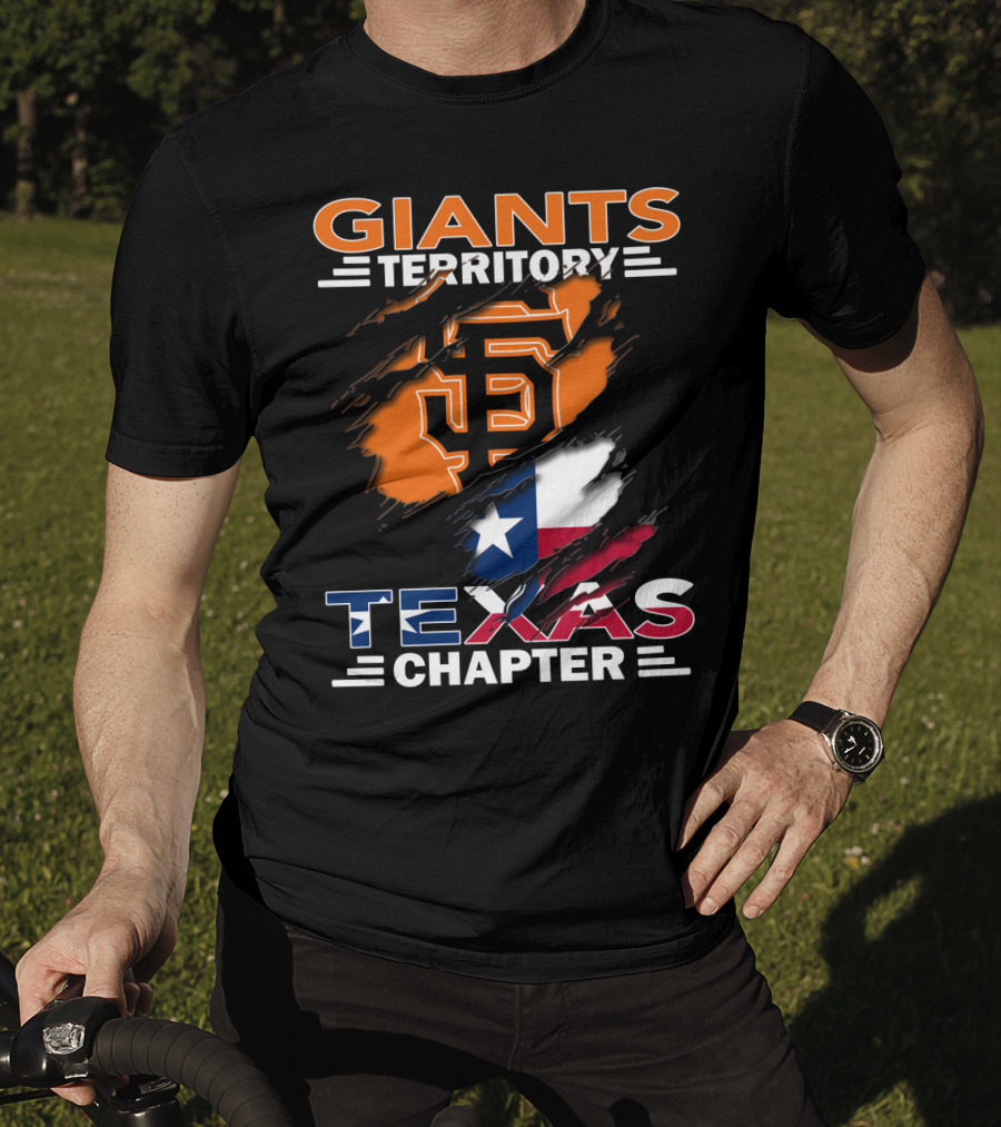 Giants Territory Sf Logo With Texas Flag Texas Chapter T-Shirt