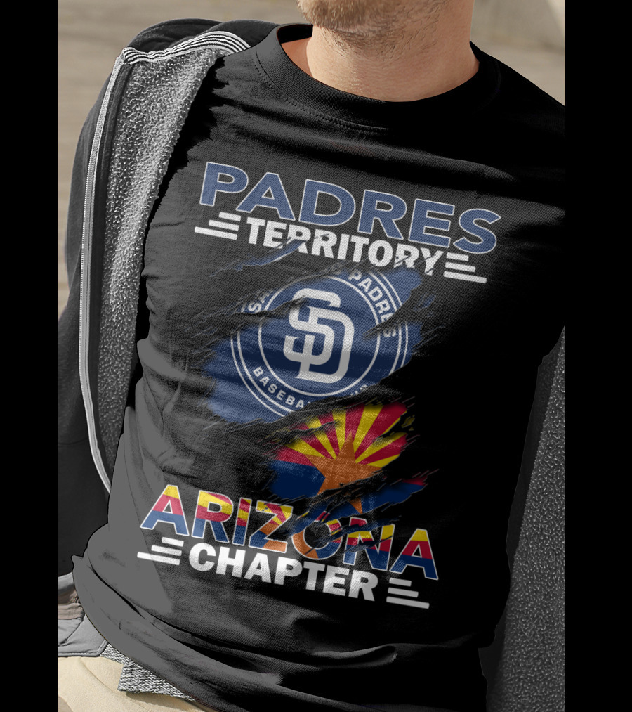 Padres Territory Arizona Chapter San Diego Baseball Logo With Arizona State Flag T-Shirt